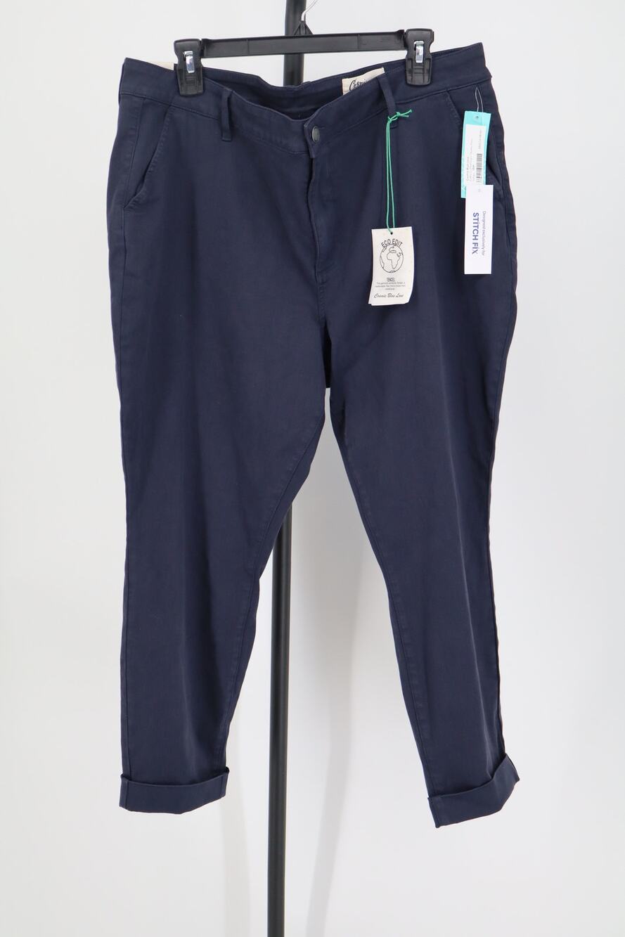 NEW Cosmic Blue Love Calli Skinny Capri Pants Women's Blue Cuffed Size 18W